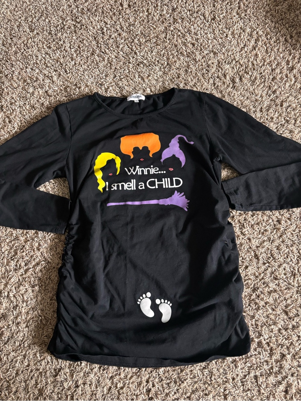 Maternity Black 'Winnie I Smell a Child' Graphic Long-Sleeve Top
